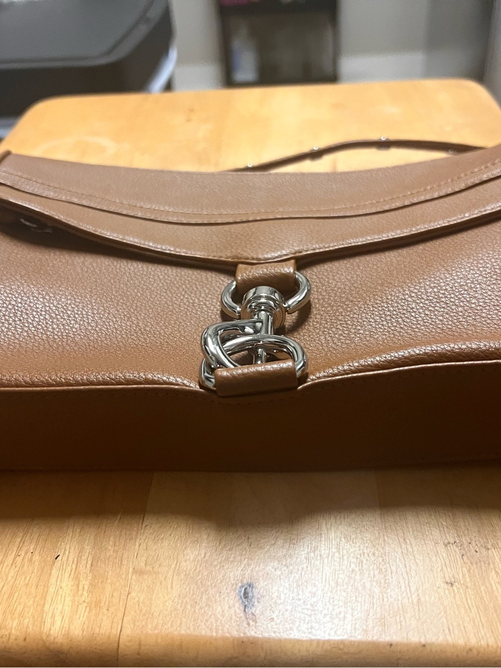 Tan Leather handbag with Silver Hardware